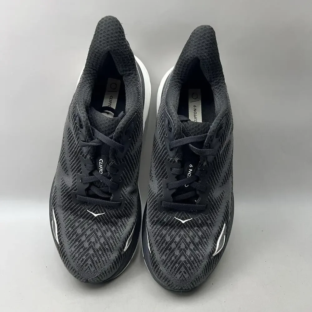 Hoka One One Clifton 9 Running Shoes Women Size 8 B Black Mesh Comfort Sneakers